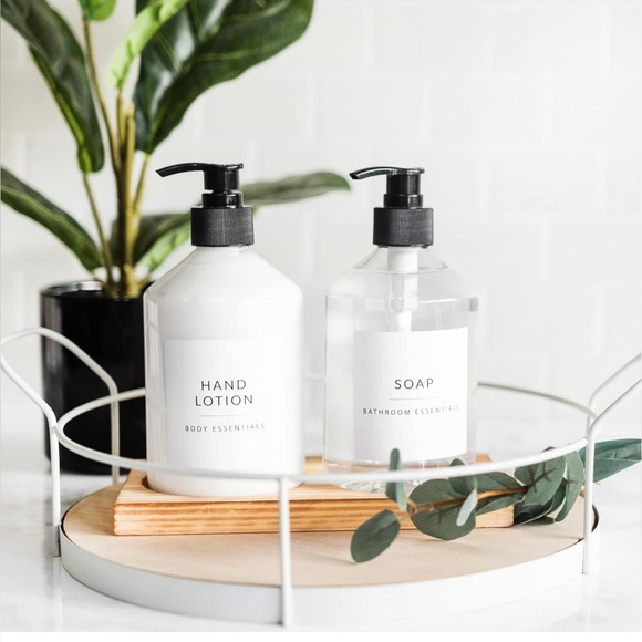 Minimalist Bathroom Labels for Organizing - 158 White Bathroom Labels - Picture 1 of 6